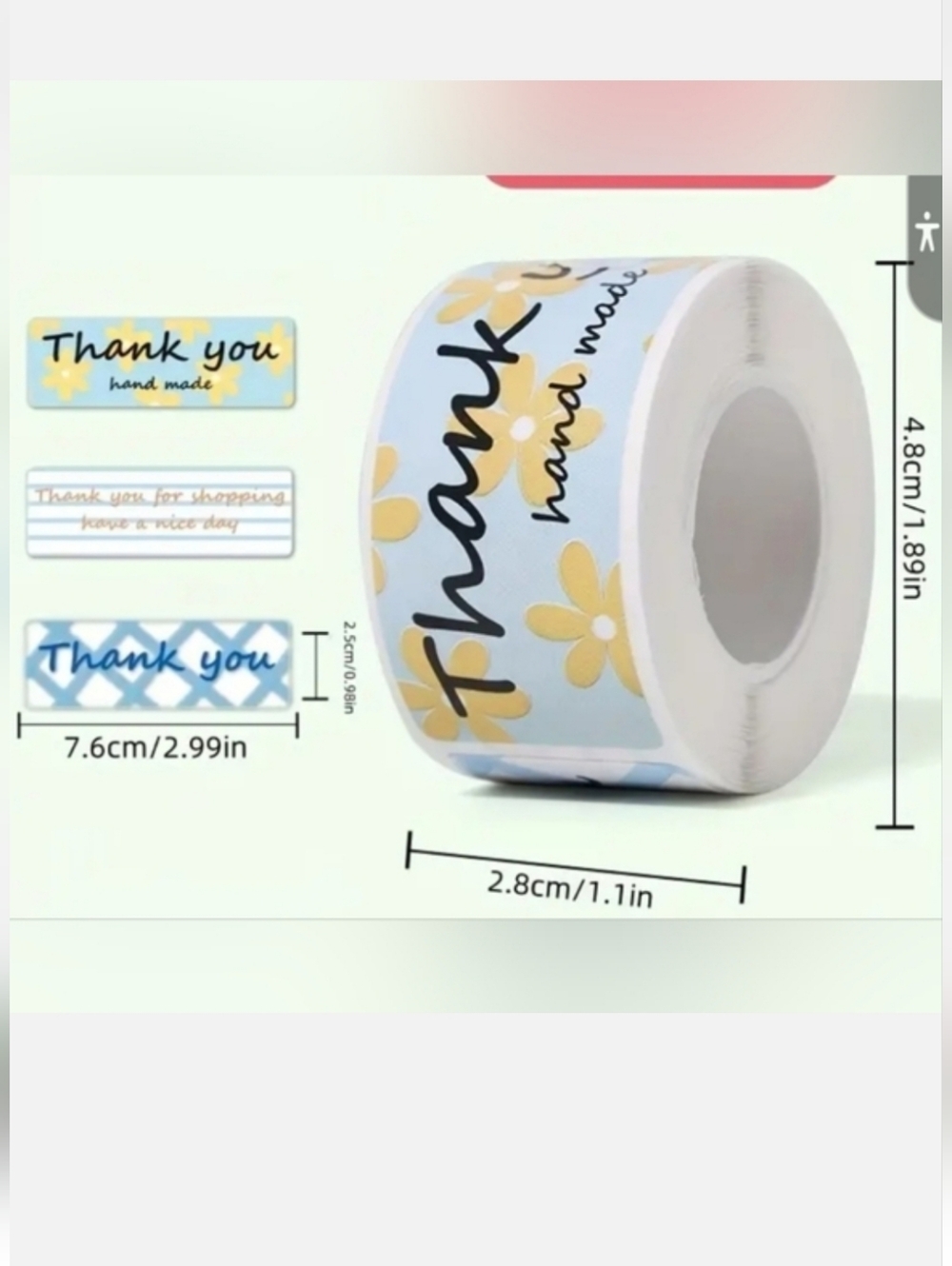 120ct. Thank You Hand Made Blue & Yellow Bonus 3 Random Polymailers - Picture 3 of 5